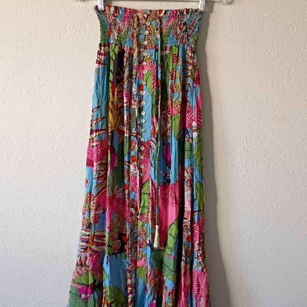Rachel Roi Women's Multicolor Floral Tropical Maxi Skirt Size XS - Picture 1 of 7